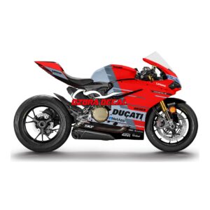 Sticker Decal Ducati 1199 V4 Red Silver